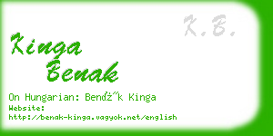 kinga benak business card